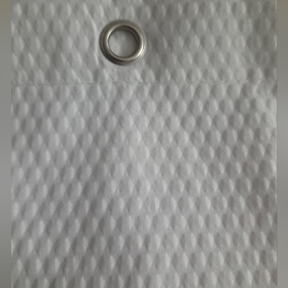 White Textured Curtain with Silver Grommet
